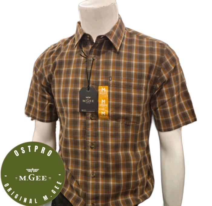 Kemeja MGEE Original - Kemeja Kasual Lengan Pendek Alto CKKR 139 Brown