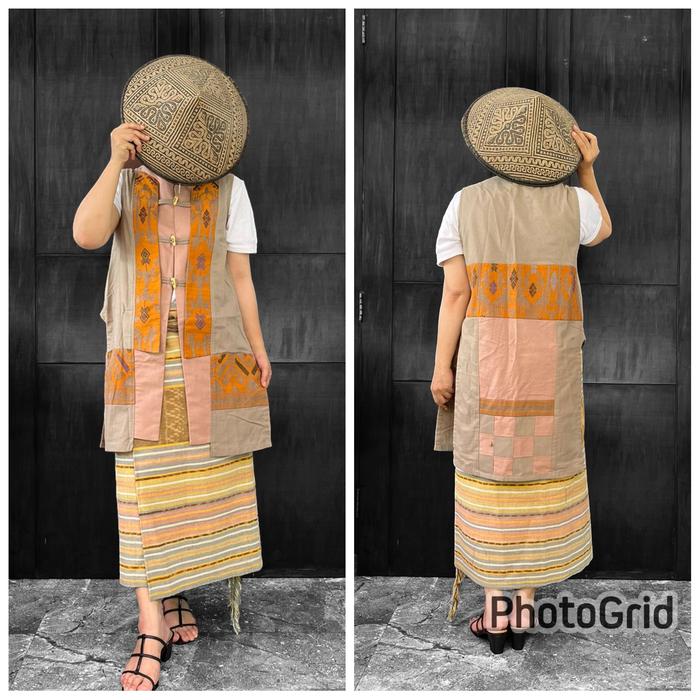 baju outer etnik tenun Lombok dan bahan katun o326