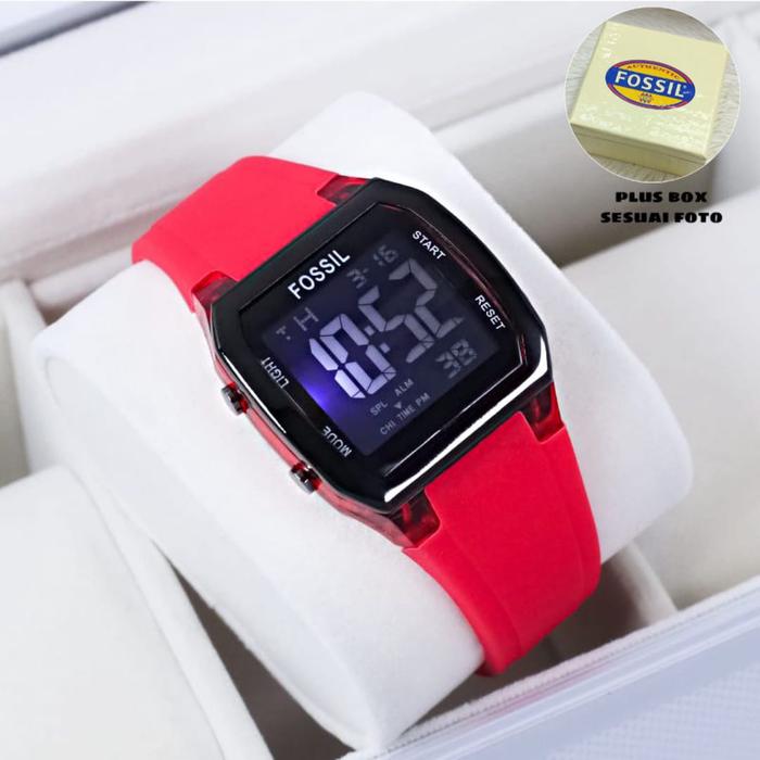 JAM TANGAN FOSSIL DIGITAL TALI KARET WANITA