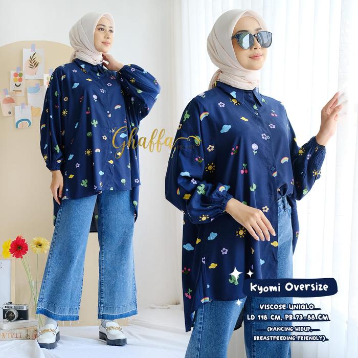 [Ghaffa The Label] Kyomi Oversize/ Atasan Kemeja Jumbo