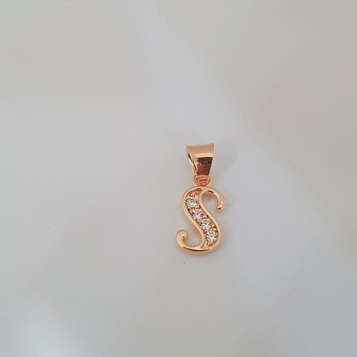 liontin huruf s emas asli kadar 375