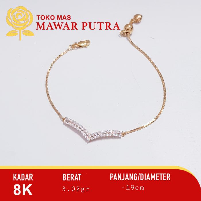 gelang serut aurel emas 375 8K