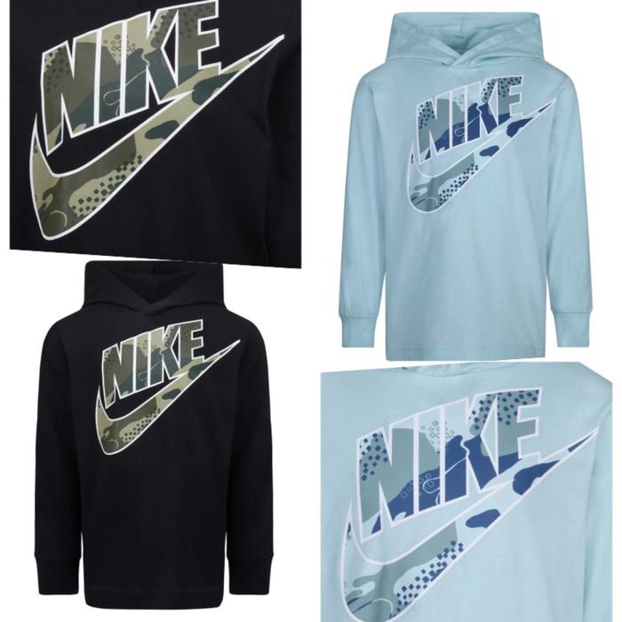 Nike Junior B NSW Club Camo Jersey LS with Hoodie Original