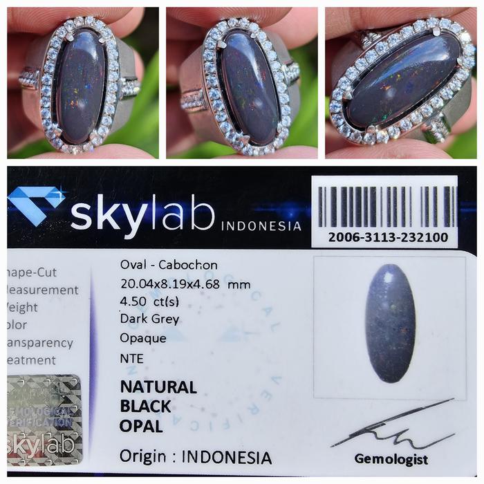 Batu Kalimaya Banten Black Opal Indonesia Jarong Memo 4.50 crt