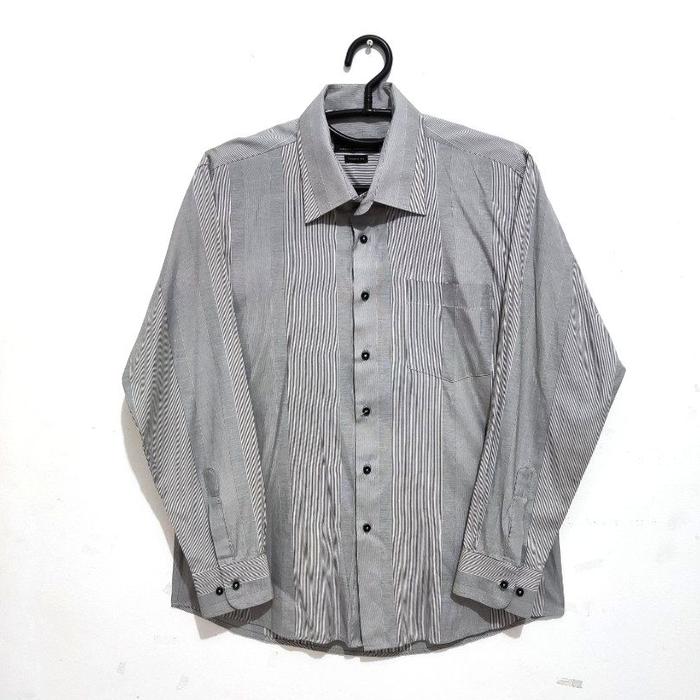 Kemeja Pria Zara Men Salur abu Size XL