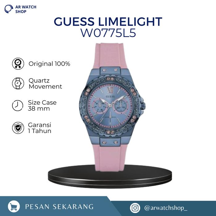Jam Tangan Wanita Guess Chronograph W0775L5 Rubber Strap Original
