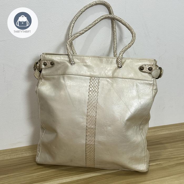 Tas Tote Shoulder Lancaster Italy Pearl Totebag Preloved