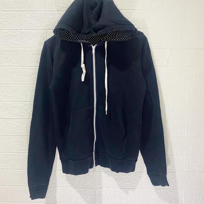 Beams black hoodie zipper