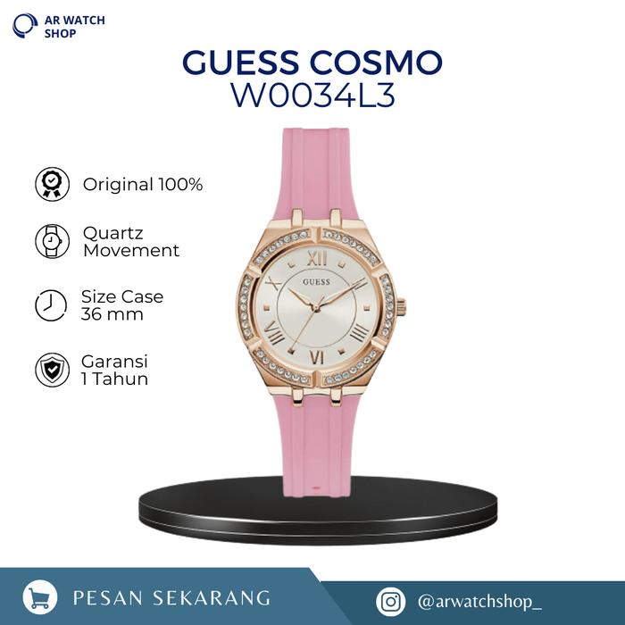 Jam Tangan Wanita Guess Cosmo GW0034L3 Ladies Rubber Strap Original