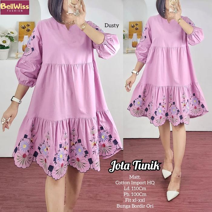 JOTA TUNIK KATUN BORDIR ORI REALPICT MUSLIM ATASAN WANITA MODIS TRENDI