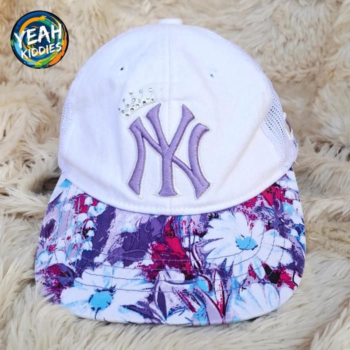 PRELOVED TOPI MLB NY KIDS ANAK CEWEK PEREMPUAN SIZE 2 3 4 TAHUN PUTIH