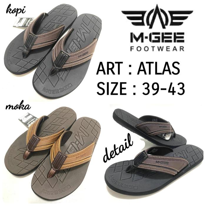Sandal Japit Pria Original Mgee ATLAS 39-43 Warna Kopi/Moka Terbaru