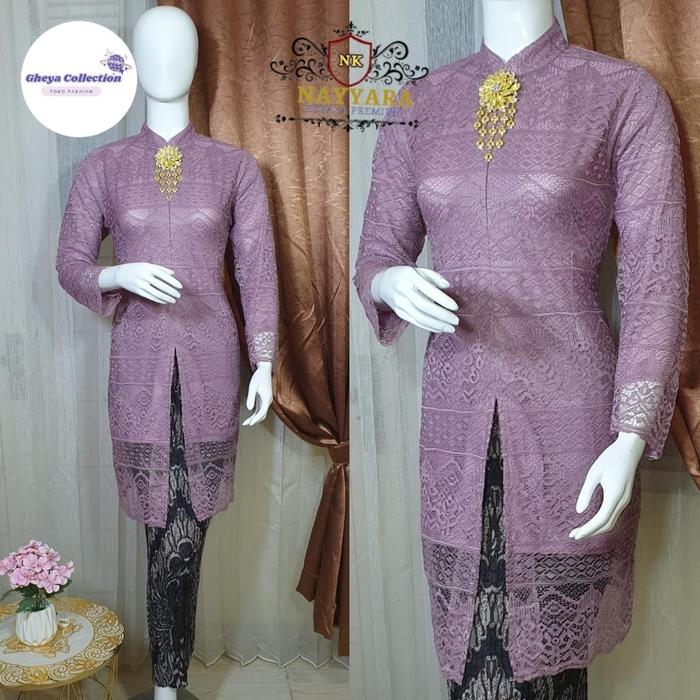 setelan kebaya tunik brokat premium busui friendly