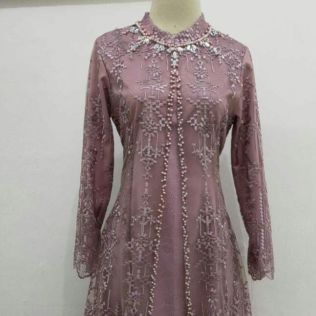 gamis brukat simple kondangan