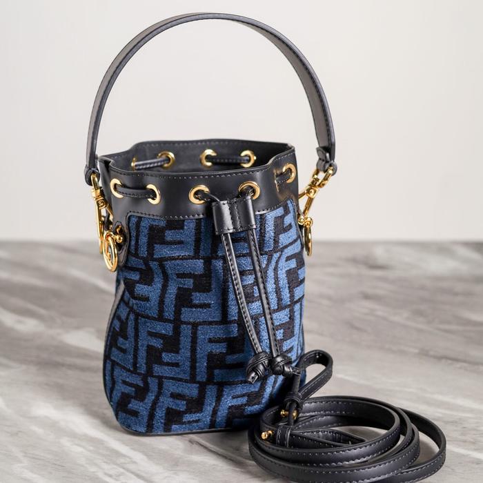 FENDI Mini Mon Tresor Bucket Bag in Blue