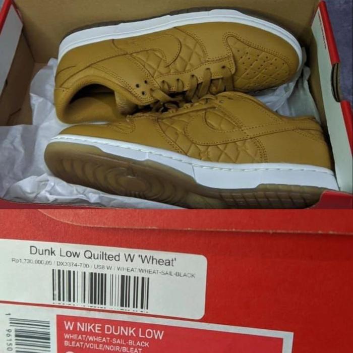 nike dunk low quilted wheat under retail