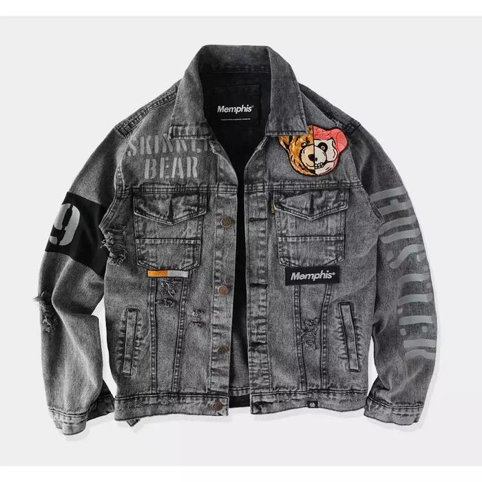 Memphisorigins - Jacket Denim Memphis Skinnedbear Grey ( Only 450pcs )