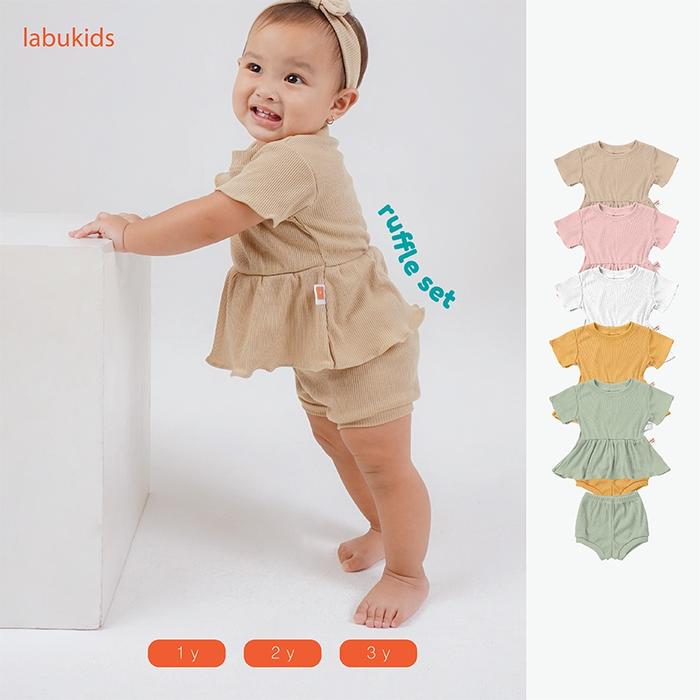 Labu Kids - Ruffle Set | Set Baju Bayi Ruffle Dress Baju Anak Bayi Bal