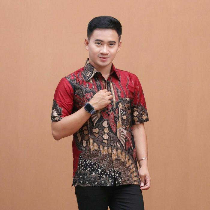 kemeja batik lengan pendek seragam batik buat hajatan