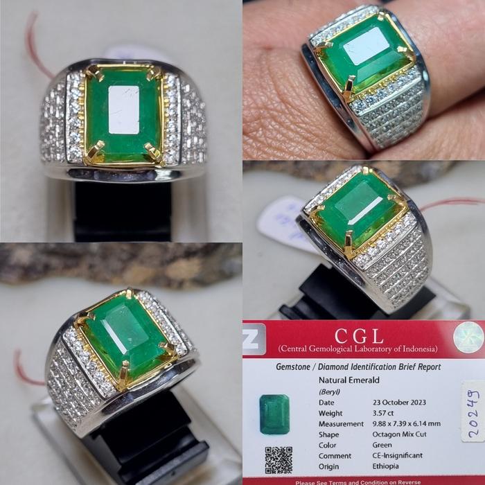Natural Emerald Beryl Zamrud Ethiopia 3.57cts memo CGL