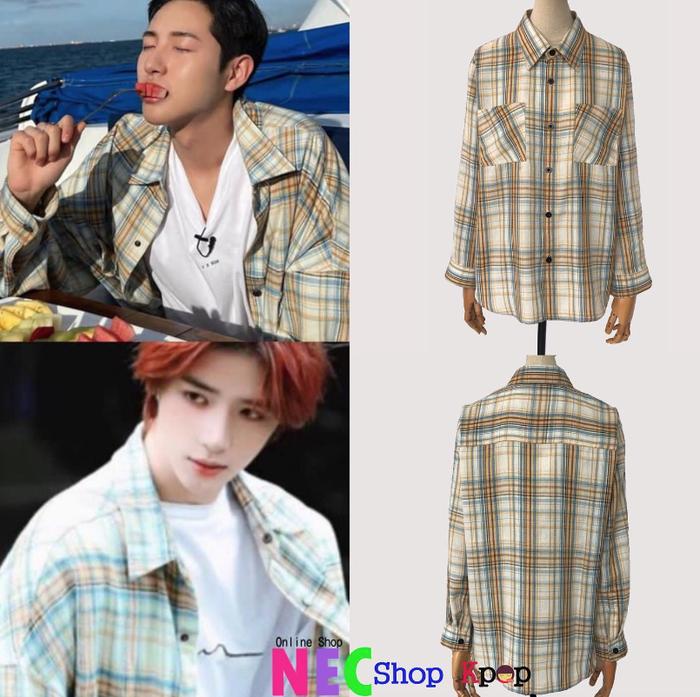 Renjun NCT, Ten NCT, BeomGyu TXT - Oversize Flannel Shirt