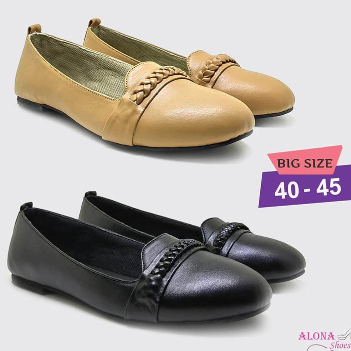 Flat Shoes Ukuran Jumbo 41 42 43 44 45 Sepatu Flat Wanita Black tane