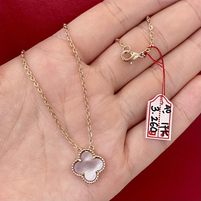 ARGOLD - ARON - AR - KALUNG VC BUNGA PINK ROSEGOLD EMAS 17K 75% 750