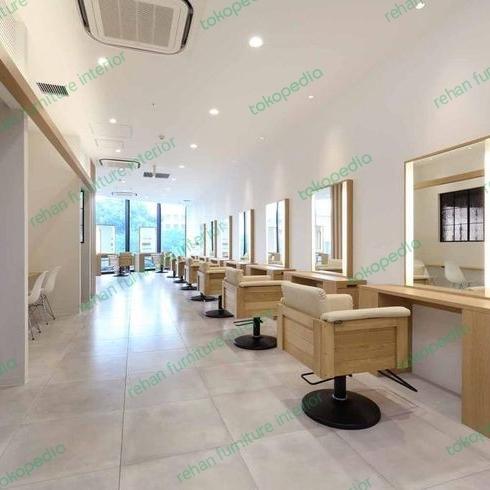 Meja Barbershop minimalis | Interior Barbershop Minimalis, meja rias - meja kaca