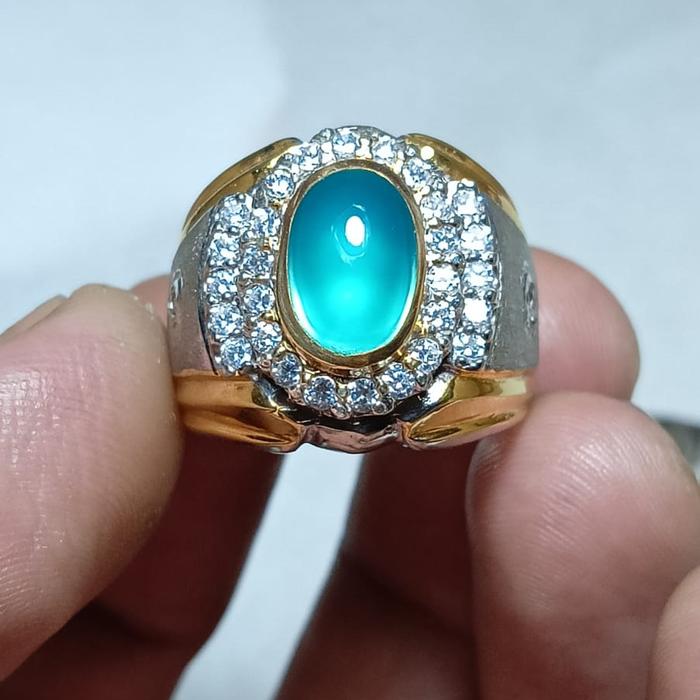 batu cincin akik bacan doko blue relaxa kristal giwang no minus