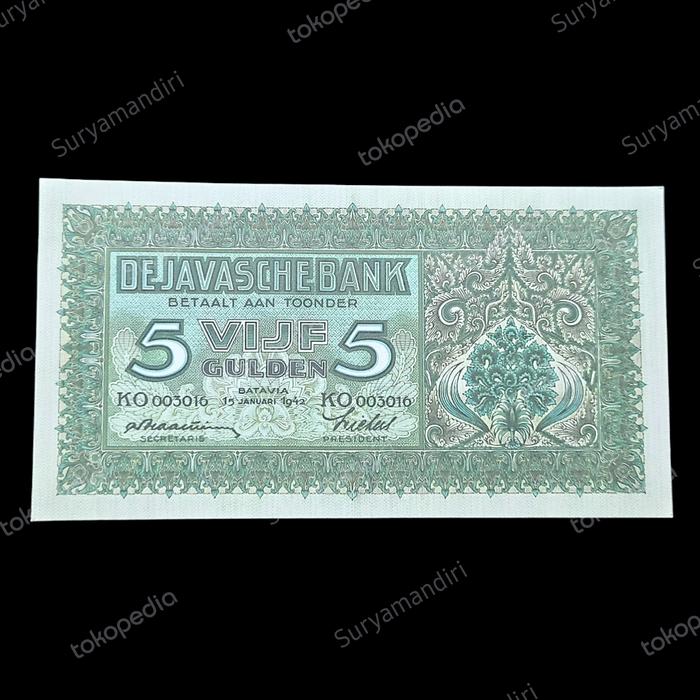 Uang Kuno 5 Gulden De Javasche Bank 1942 Replika Repro