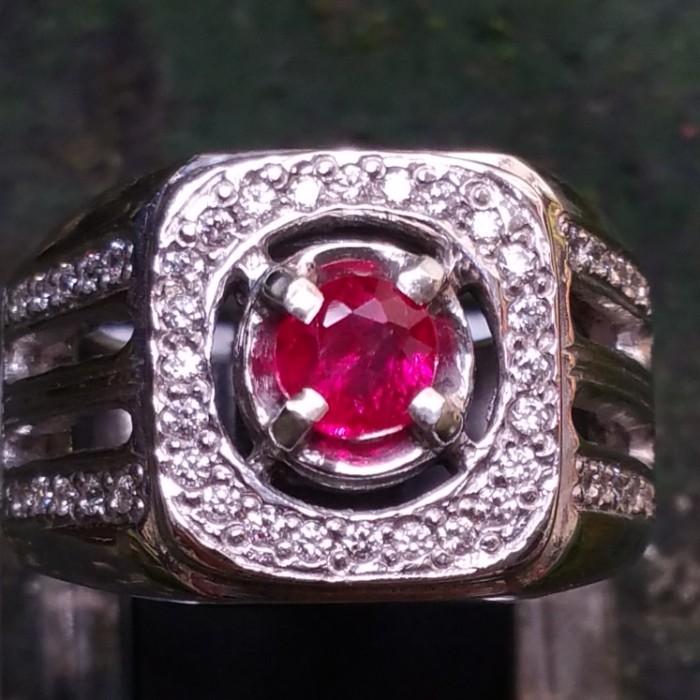 Unheated purplish Red Ruby Burma strong Red fluorescence nh ntd nte