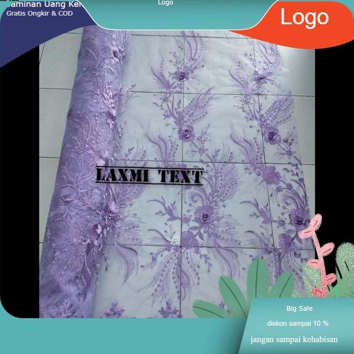 kain - bahan Tile 3D / bahan Tulle 3d TERBARU