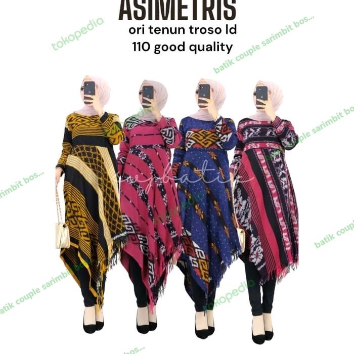 gamis Asimetris tenun troso ori gamis muslim tenun Asimetris troso