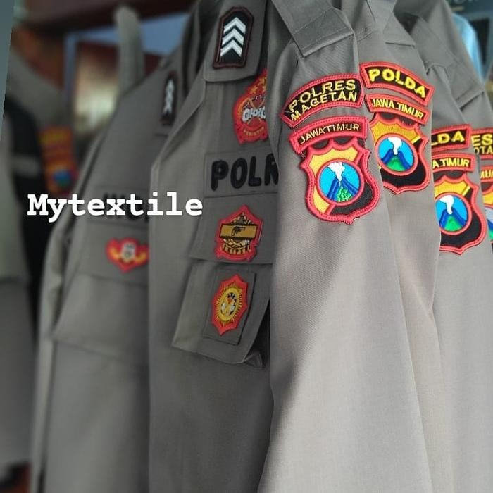 baju seragam polri polisi1 stel bet bordir timbul kain superfeel