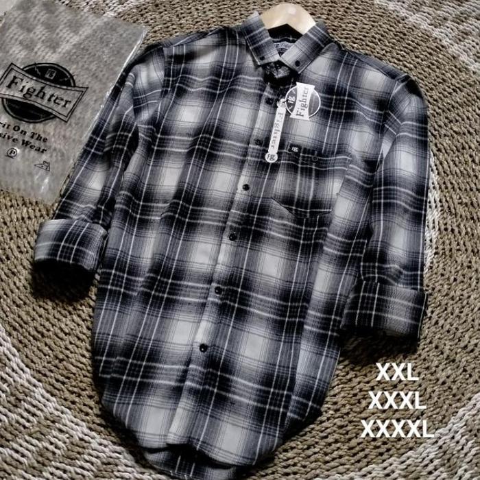 Terbaru KEMEJA FLANEL MOTIF VETERANO OVERSIZE JUMBO