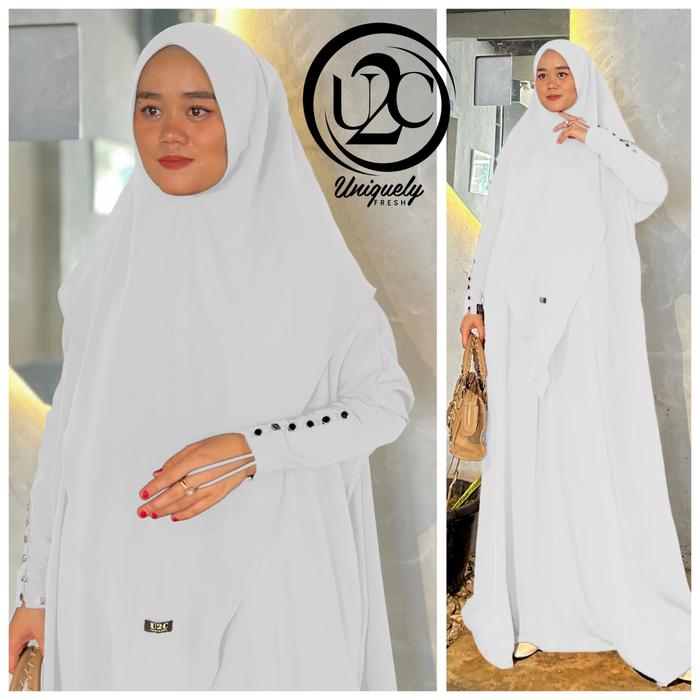 Gamis Syari Set Khimar Umrah PremiumUniquely Ori. Baju Muslim Ramadhan