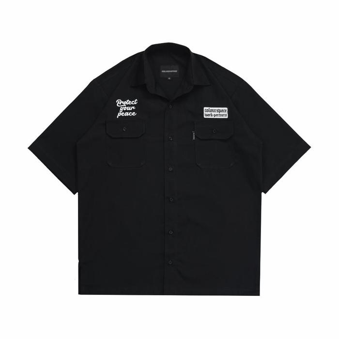Terbaru Workshirt Colourspace - Steeve - Black