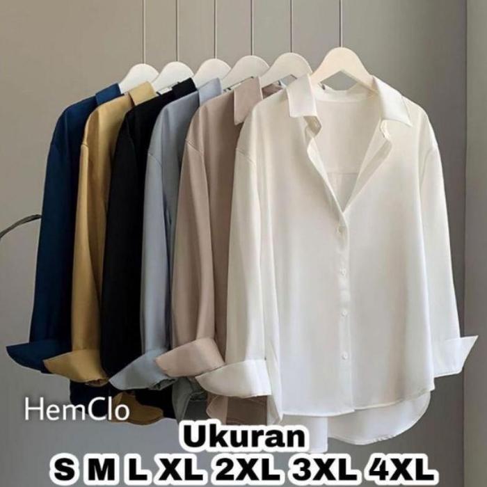 Terbaru HemClo Kemeja Basic Un S M L XL XXL XXXL XXXXL Kemeja Basic