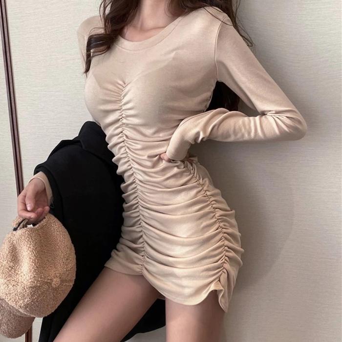 DRESS PENDEK WANITA CANTIK KETAT SERUT ROK MINI STYLE KOREA BAHAN TOP