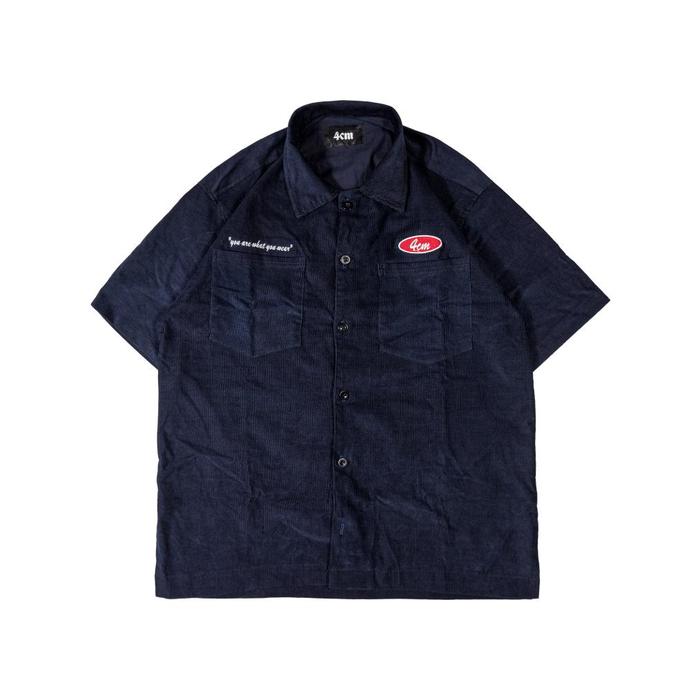 Terbaru 4CM Work Shirt Corduroy Blue Black