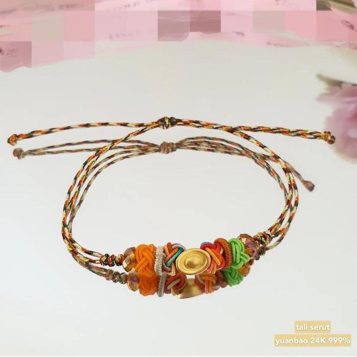 charm hongkong baby mini yuanbou yenpoau uang kuno emas cina tali cina Bracelets Gelang
