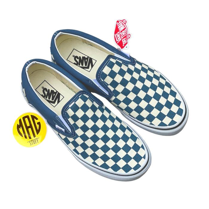 Vans Slipon Checkerboard Blue Mirage