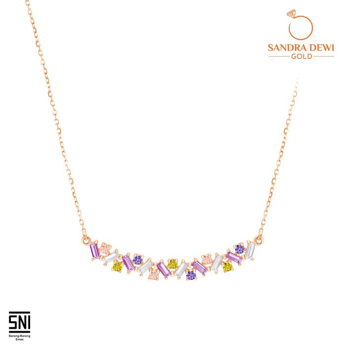 Kalung Sandra Dewi Gold Baguette Rainbow NC220548