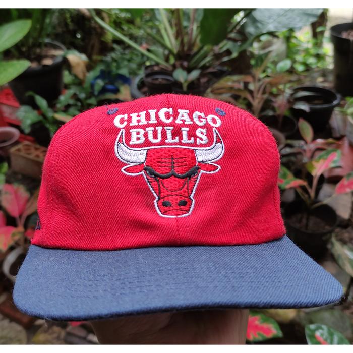 topi vintage rare chicago bulls members wool made in usa second