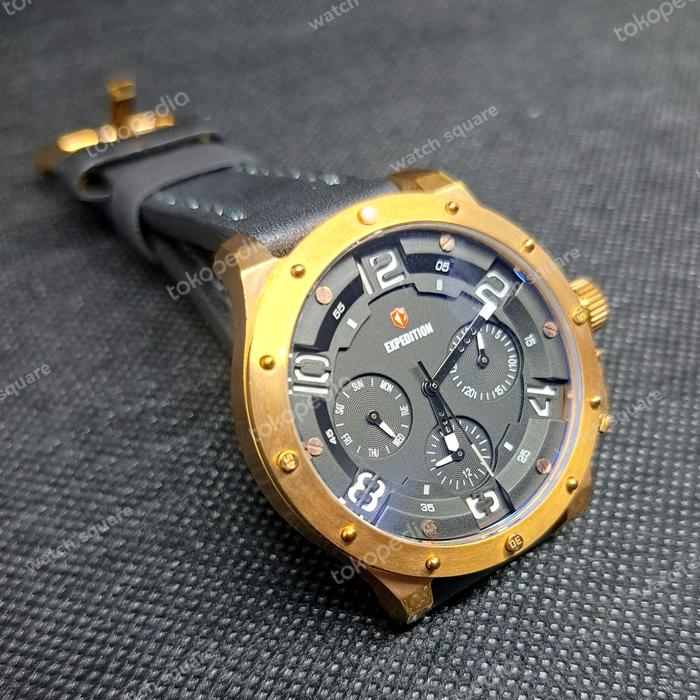 Jam Tangan Wanita Original Expedition E6381 Black Gold