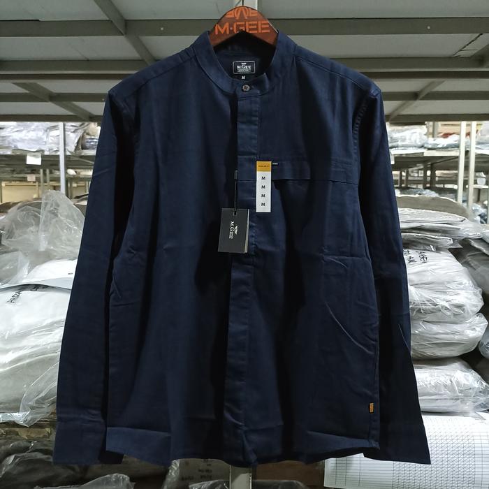 Kemeja koko lengan panjang Original MGEE ARKAN C008 NAVY