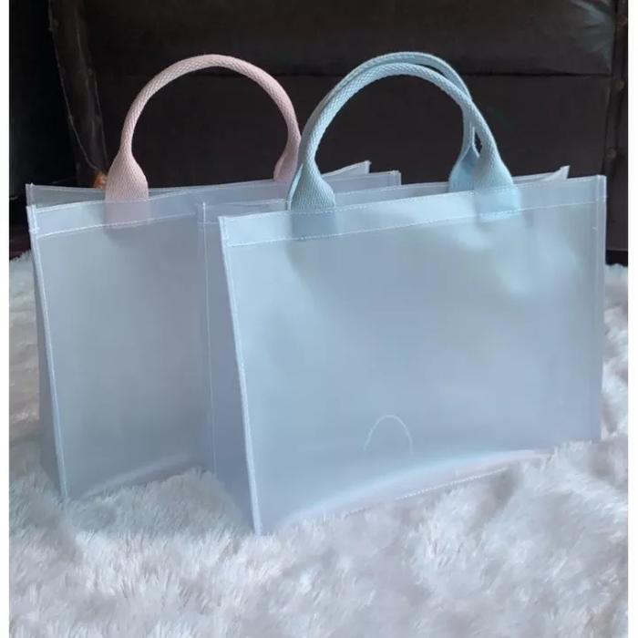tas mika dop hitam /putih tebal mika humpers tali sintetis 25x20x10cm