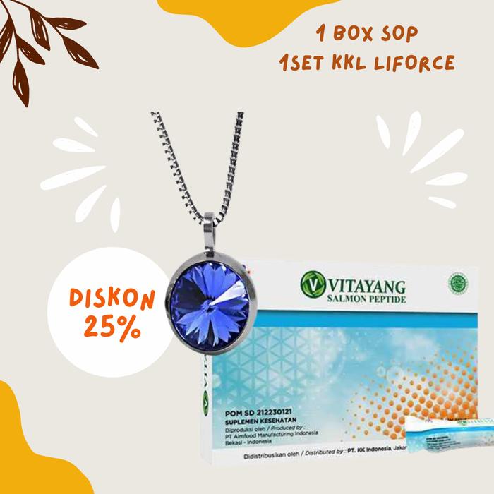 Kalung Kesehatan KK Liforce Blue Shapire,VITAYANG Salmon OvaryPeptide