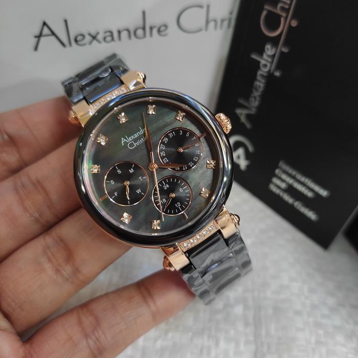 Jam Wanita ORIGINAL Alexandre Christie Ac 2376 BF Ceramik Stainless