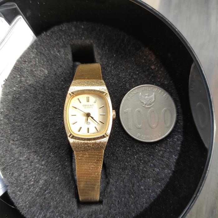 Jam tangan wanita Orient E4510 gold Quartz japan vintage original lang